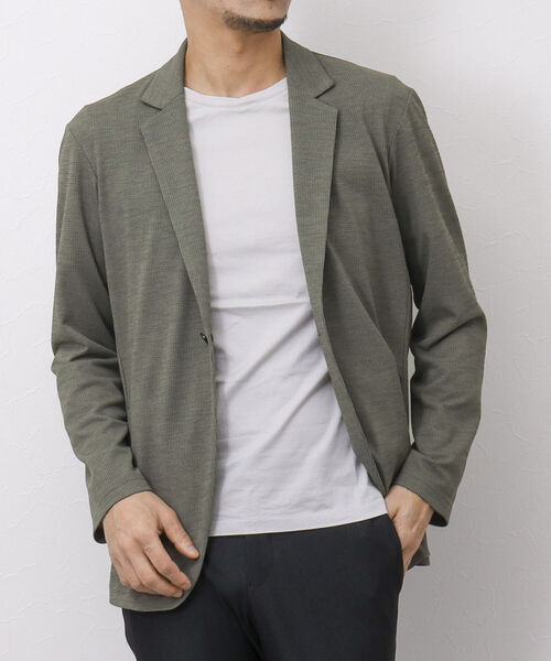 Stutostein Nolley's（シュテットシュタインノーリーズ）の「DRY TOUCH チドリ ジャケット型カーディガン（カーディガン/ボレロ・メンズ・チャコールグレー/カーキ/ネイビー・S/M/L/XL）」の2枚目の写真