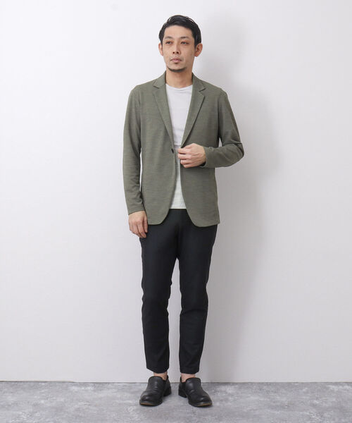 Stutostein Nolley's（シュテットシュタインノーリーズ）の「DRY TOUCH チドリ ジャケット型カーディガン（カーディガン/ボレロ・メンズ・チャコールグレー/カーキ/ネイビー・S/M/L/XL）」の4枚目の写真