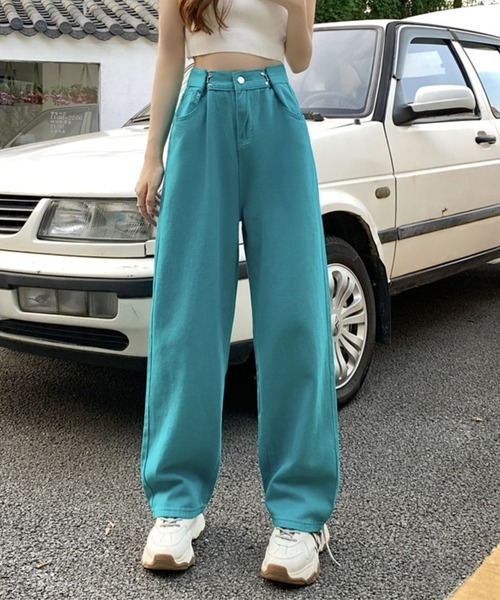 sevens(セブンズ)の「【sevens】タックベルトデニムパンツ(デニムパンツ・レディース・ホワイト/ピンク/ブラック/ブルー/ターコイズブルー・FREE)」の3枚目の写真