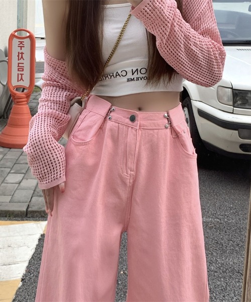 sevens(セブンズ)の「【sevens】タックベルトデニムパンツ(デニムパンツ・レディース・ホワイト/ピンク/ブラック/ブルー/ターコイズブルー・FREE)」の10枚目の写真