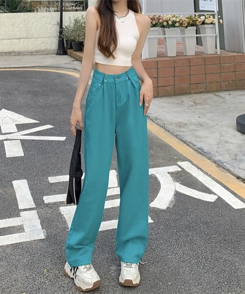 sevens(セブンズ)の「【sevens】タックベルトデニムパンツ(デニムパンツ・レディース・ホワイト/ピンク/ブラック/ブルー/ターコイズブルー・FREE)」の15枚目の写真