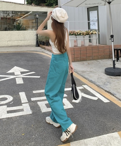 sevens(セブンズ)の「【sevens】タックベルトデニムパンツ(デニムパンツ・レディース・ホワイト/ピンク/ブラック/ブルー/ターコイズブルー・FREE)」の16枚目の写真