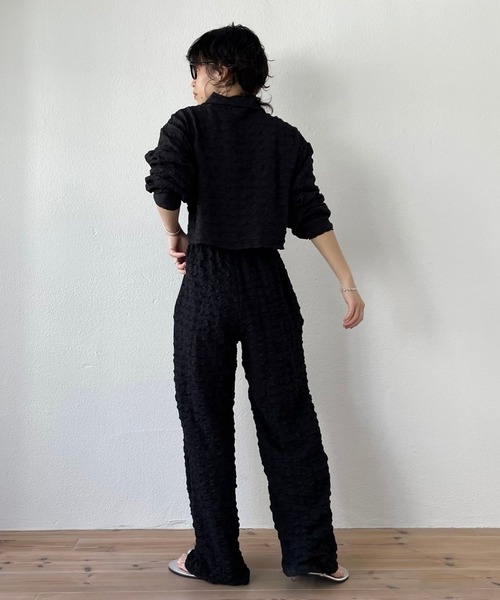 wee9s（ウィークス）の「（ぜひセットで着て欲しい）non non iron short shirt / アイロン不要なクロップドシャツ（シャツ/ブラウス・レディース・ホワイト/スカイブルー/ブラック/ピンク・FREE）」の8枚目の写真