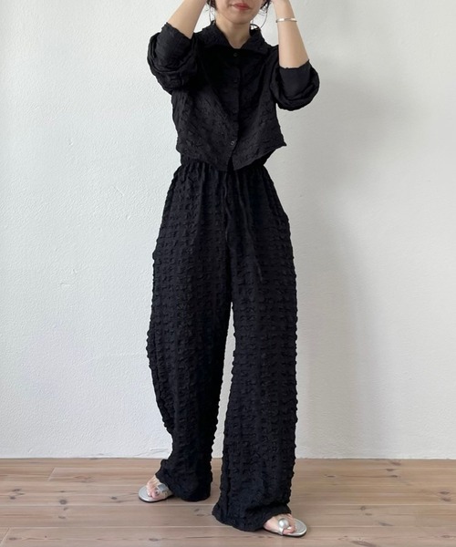 wee9s（ウィークス）の「（ぜひセットで着て欲しい）non non iron short shirt / アイロン不要なクロップドシャツ（シャツ/ブラウス・レディース・ホワイト/スカイブルー/ブラック/ピンク・FREE）」の9枚目の写真