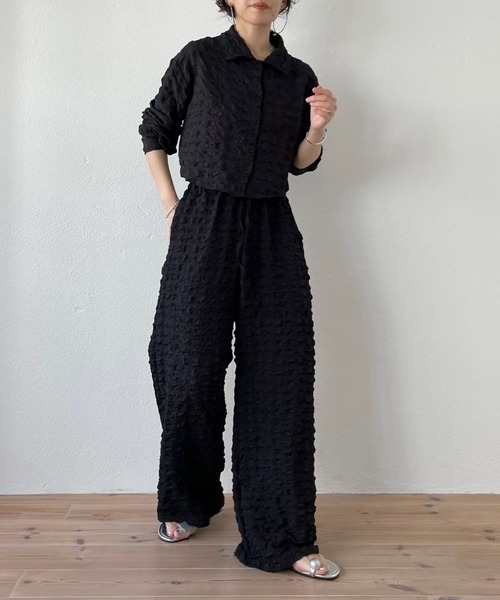 wee9s（ウィークス）の「（ぜひセットで着て欲しい）non non iron short shirt / アイロン不要なクロップドシャツ（シャツ/ブラウス・レディース・ホワイト/スカイブルー/ブラック/ピンク・FREE）」の10枚目の写真