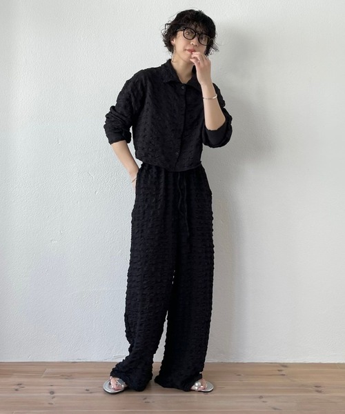 wee9s（ウィークス）の「（ぜひセットで着て欲しい）non non iron short shirt / アイロン不要なクロップドシャツ（シャツ/ブラウス・レディース・ホワイト/スカイブルー/ブラック/ピンク・FREE）」の11枚目の写真