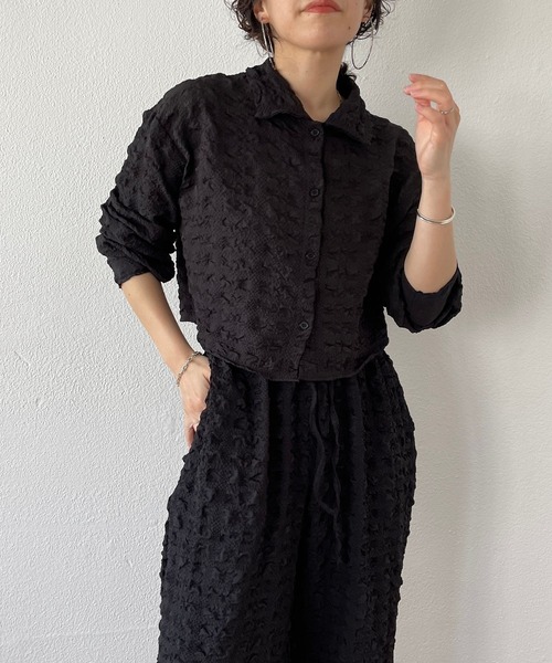 wee9s（ウィークス）の「（ぜひセットで着て欲しい）non non iron short shirt / アイロン不要なクロップドシャツ（シャツ/ブラウス・レディース・ホワイト/スカイブルー/ブラック/ピンク・FREE）」の15枚目の写真