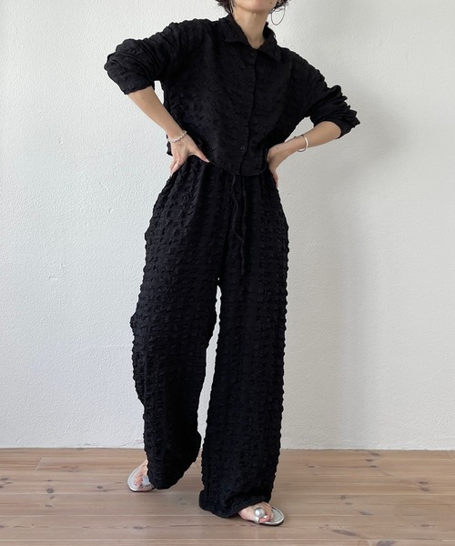 wee9s（ウィークス）の「（ぜひセットで着て欲しい）non non iron short shirt / アイロン不要なクロップドシャツ（シャツ/ブラウス・レディース・ホワイト/スカイブルー/ブラック/ピンク・FREE）」の16枚目の写真