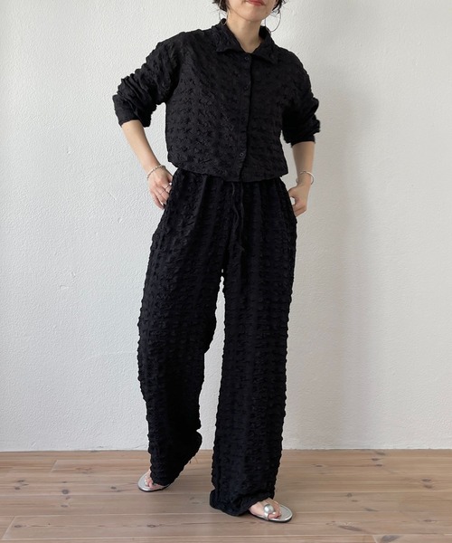 wee9s（ウィークス）の「（ぜひセットで着て欲しい）non non iron short shirt / アイロン不要なクロップドシャツ（シャツ/ブラウス・レディース・ホワイト/スカイブルー/ブラック/ピンク・FREE）」の17枚目の写真