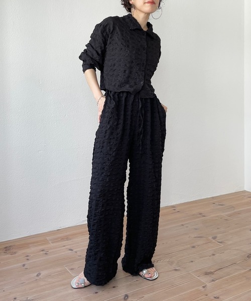 wee9s（ウィークス）の「（ぜひセットで着て欲しい）non non iron short shirt / アイロン不要なクロップドシャツ（シャツ/ブラウス・レディース・ホワイト/スカイブルー/ブラック/ピンク・FREE）」の18枚目の写真