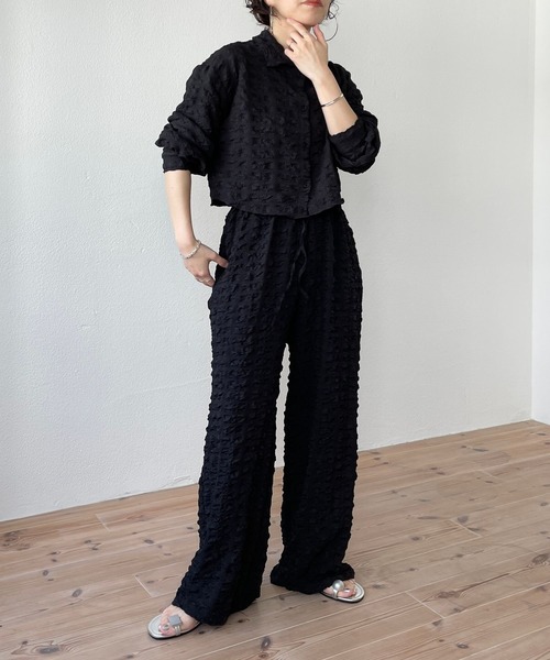 wee9s（ウィークス）の「（ぜひセットで着て欲しい）non non iron short shirt / アイロン不要なクロップドシャツ（シャツ/ブラウス・レディース・ホワイト/スカイブルー/ブラック/ピンク・FREE）」の21枚目の写真