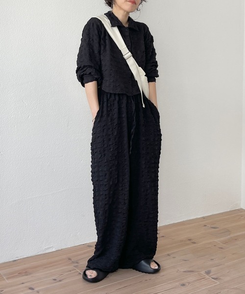 wee9s（ウィークス）の「（ぜひセットで着て欲しい）non non iron short shirt / アイロン不要なクロップドシャツ（シャツ/ブラウス・レディース・ホワイト/スカイブルー/ブラック/ピンク・FREE）」の22枚目の写真