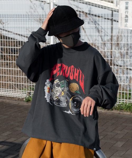Perushu(ペルーシュ)の「ユーズドライクアソートロンT(Tシャツ/カットソー・メンズ・オフホワイト/杢グレー/ダークグレー/アッシュブラウン/ブラック/ライトイエロー・LARGE/MEDIUM)」の21枚目の写真