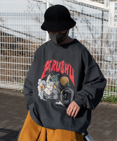 Perushu(ペルーシュ)の「ユーズドライクアソートロンT(Tシャツ/カットソー・メンズ・オフホワイト/杢グレー/ダークグレー/アッシュブラウン/ブラック/ライトイエロー・LARGE/MEDIUM)」の22枚目の写真