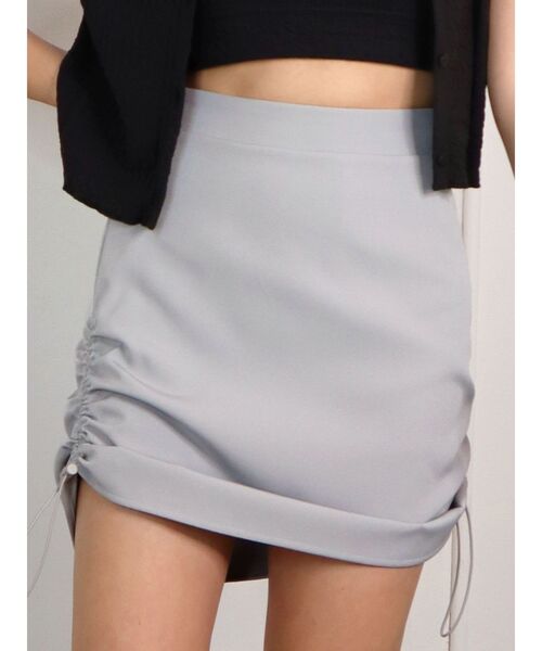 EMODA（エモダ）の「ドローストリングミニスカート（スカート・レディース・グリーン/ブラック/グレー・SMALL/MEDIUM）」の7枚目の写真