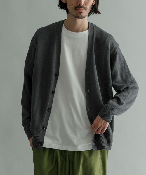 URBAN RESEARCH(アーバンリサーチ)の「WASHABLEラミーソロカーディガン(カーディガン/ボレロ・メンズ・グリーン系その他/ブルー系その他/チャコールグレー/ライトグレー・MEDIUM/LARGE)」の2枚目の写真