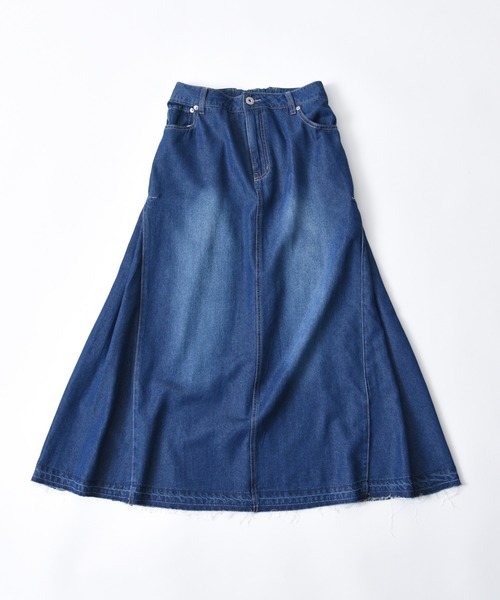 folka（フォルカ）の「1-テンセル混デニム マキシ フレアスカート【folka】（デニムスカート・レディース・ワンウォッシュ/ダークインディゴブルー・FREE）」の17枚目の写真
