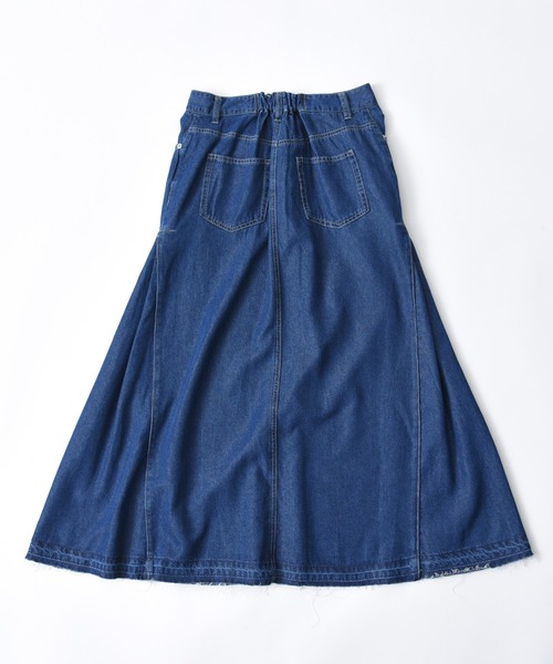 folka（フォルカ）の「1-テンセル混デニム マキシ フレアスカート【folka】（デニムスカート・レディース・ワンウォッシュ/ダークインディゴブルー・FREE）」の19枚目の写真