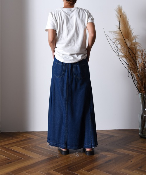 folka（フォルカ）の「1-テンセル混デニム マキシ フレアスカート【folka】（デニムスカート・レディース・ワンウォッシュ/ダークインディゴブルー・FREE）」の12枚目の写真