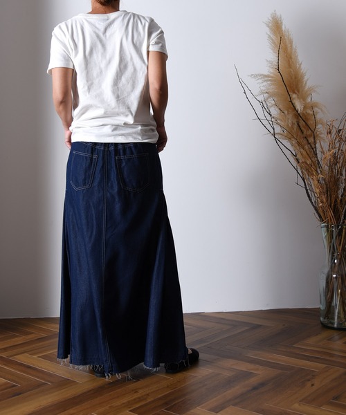 folka（フォルカ）の「1-テンセル混デニム マキシ フレアスカート【folka】（デニムスカート・レディース・ワンウォッシュ/ダークインディゴブルー・FREE）」の16枚目の写真