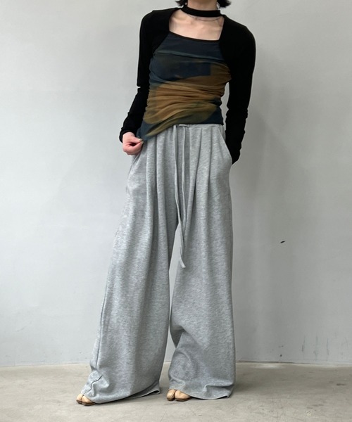 chuclla(チュクラ)の「チョーカーネックマーブル プルオーバー chw23s058(Tシャツ/カットソー・レディース・ブラック・FREE)」の2枚目の写真