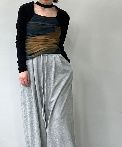 chuclla(チュクラ)の「チョーカーネックマーブル プルオーバー chw23s058(Tシャツ/カットソー・レディース・ブラック・FREE)」の6枚目の写真
