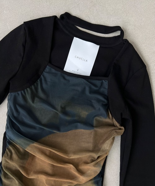 chuclla(チュクラ)の「チョーカーネックマーブル プルオーバー chw23s058(Tシャツ/カットソー・レディース・ブラック・FREE)」の10枚目の写真