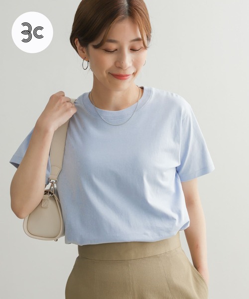 URBAN RESEARCH DOORS(アーバンリサーチドアーズ)の「インドオーガニックBASICTシャツ(Tシャツ/カットソー・レディース・ブルー/ネイビー/ライトグレー/ホワイト・MEDIUM)」の4枚目の写真