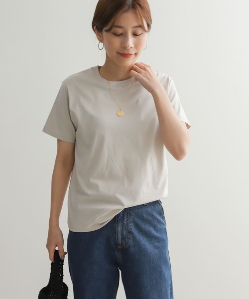 URBAN RESEARCH DOORS(アーバンリサーチドアーズ)の「インドオーガニックBASICTシャツ(Tシャツ/カットソー・レディース・ブルー/ネイビー/ライトグレー/ホワイト・MEDIUM)」の21枚目の写真