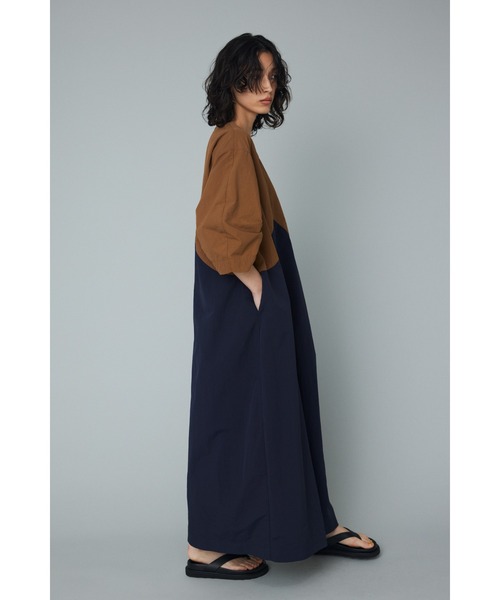 Switting drawst dress (スウィッチング ドロスト ドレス