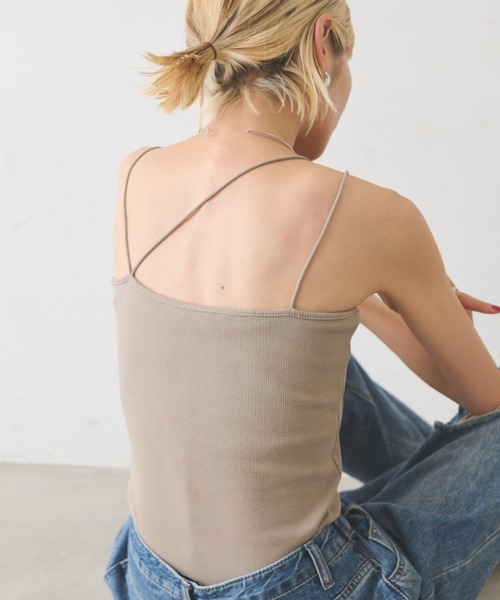 Auntie Rosa Holiday(アンティローザホリデー)の「カップ付きベアキャミ(キャミソール・レディース・ベージュ/ナチュラル/ブラック・FREE)」の21枚目の写真