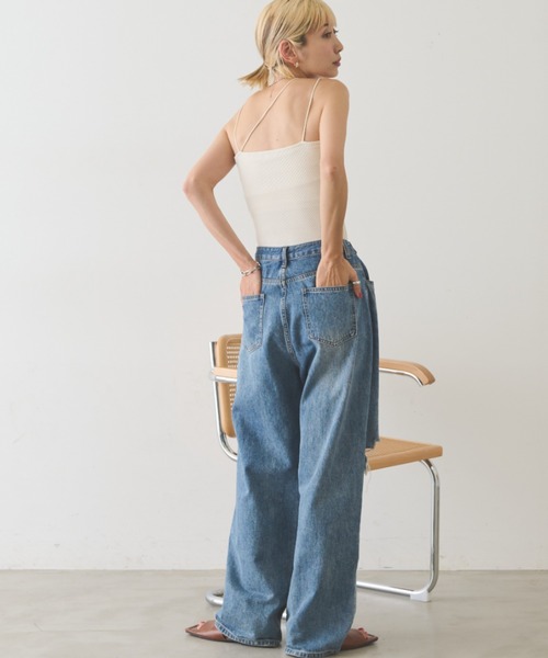 Auntie Rosa Holiday(アンティローザホリデー)の「カップ付きベアキャミ(キャミソール・レディース・ベージュ/ナチュラル/ブラック・FREE)」の14枚目の写真