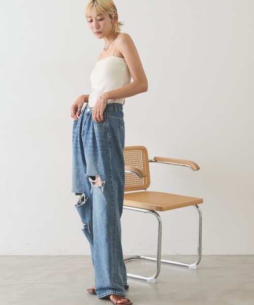 Auntie Rosa Holiday(アンティローザホリデー)の「カップ付きベアキャミ(キャミソール・レディース・ベージュ/ナチュラル/ブラック・FREE)」の10枚目の写真