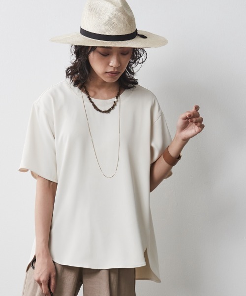 CHIC STYLE（シックスタイル）の「＜大きいサイズ＞リブ衿ブラウス シックスタイル（シャツ/ブラウス・レディース・アイボリー/ブラック・4L/5L/3L/L/LL）」の2枚目の写真