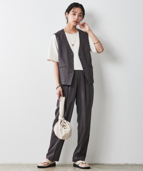 CHIC STYLE（シックスタイル）の「＜大きいサイズ＞リブ衿ブラウス シックスタイル（シャツ/ブラウス・レディース・アイボリー/ブラック・4L/5L/3L/L/LL）」の13枚目の写真