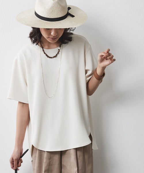 CHIC STYLE（シックスタイル）の「＜大きいサイズ＞リブ衿ブラウス シックスタイル（シャツ/ブラウス・レディース・アイボリー/ブラック・4L/5L/3L/L/LL）」の3枚目の写真