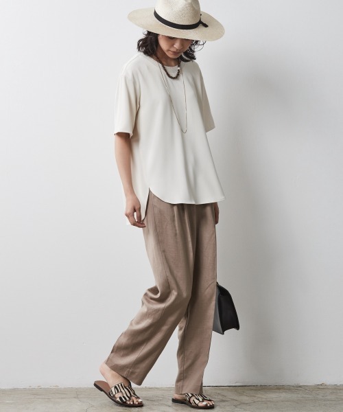 CHIC STYLE（シックスタイル）の「＜大きいサイズ＞リブ衿ブラウス シックスタイル（シャツ/ブラウス・レディース・アイボリー/ブラック・4L/5L/3L/L/LL）」の6枚目の写真