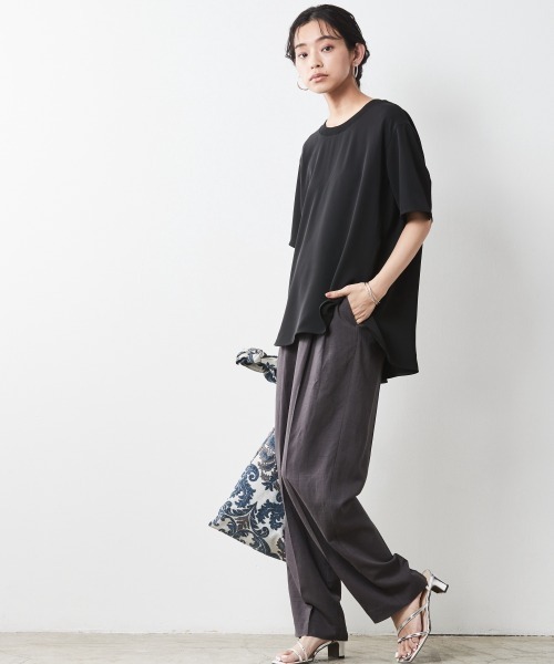 CHIC STYLE（シックスタイル）の「＜大きいサイズ＞リブ衿ブラウス シックスタイル（シャツ/ブラウス・レディース・アイボリー/ブラック・4L/5L/3L/L/LL）」の7枚目の写真