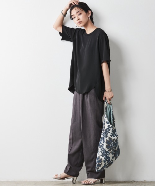 CHIC STYLE（シックスタイル）の「＜大きいサイズ＞リブ衿ブラウス シックスタイル（シャツ/ブラウス・レディース・アイボリー/ブラック・4L/5L/3L/L/LL）」の9枚目の写真