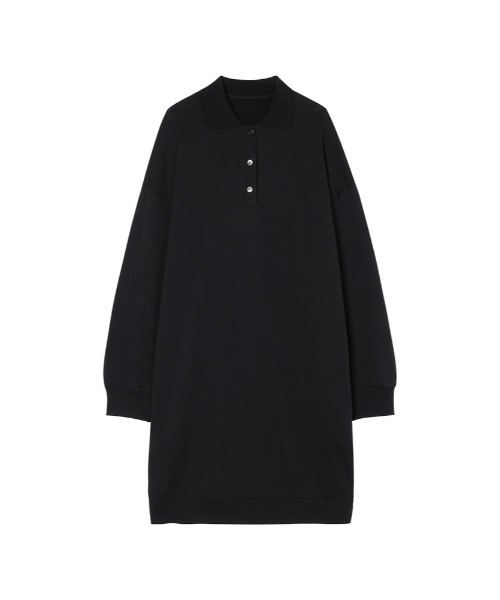 JNBY（ジェーエヌビーワイ）の「Oversized Polo-collar Cotton-jersey Dress（ワンピース・レディース・ホワイト/ブラック/グリーン・38/40）」の20枚目の写真