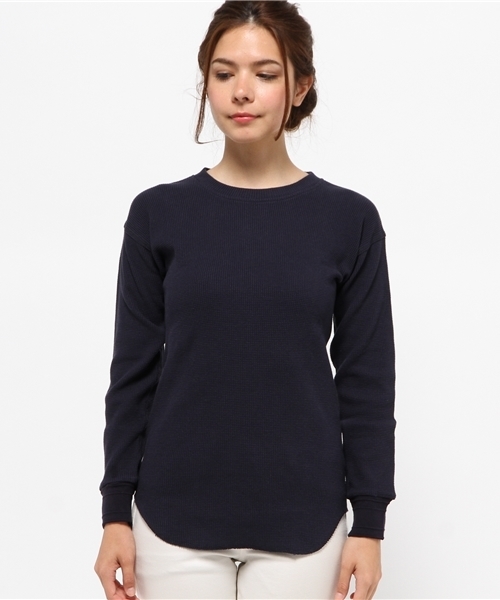 OUTLET（アウトレット）の「【Ciaopanic】コットンワッフルベーシックプルオーバー（ニット/セーター・レディース・ブラック/キャメル/ネイビー/オフホワイト・FREE）」の5枚目の写真