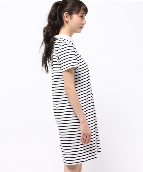 earth music&ecology（アースミュージックアンドエコロジー）の「ボーダーサックワンピース（ワンピース・レディース・アイボリー/ネイビー/ブルー・SMALL/MEDIUM）」の5枚目の写真