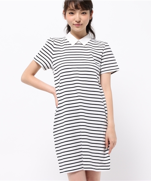 earth music&ecology（アースミュージックアンドエコロジー）の「ボーダーサックワンピース（ワンピース・レディース・アイボリー/ネイビー/ブルー・SMALL/MEDIUM）」の13枚目の写真