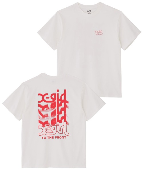早い者勝ち 大人気 X-girl BLURRY LOGO S/S TEE 後ろに大胆ロゴ X-girl（エックスガール）の「BLURRY LOGO S/S TEE（Tシャツ