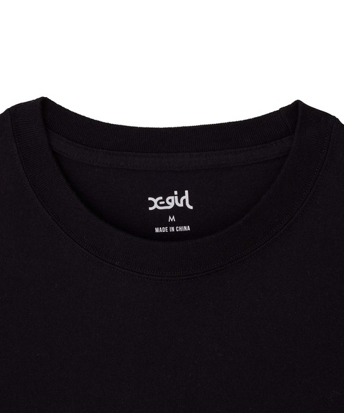 X-girl（エックスガール）の「BLURRY LOGO S/S TEE（Tシャツ/カットソー・レディース・ブラック/ホワイト/オリーブ・L/M/S/XL）」の9枚目の写真