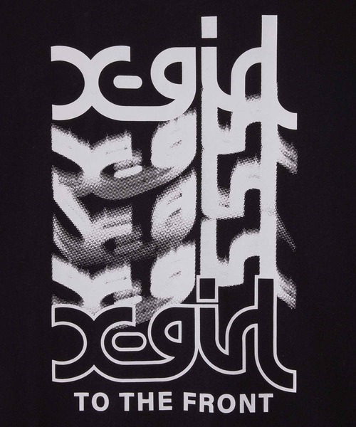 X-girl（エックスガール）の「BLURRY LOGO S/S TEE（Tシャツ/カットソー・レディース・ブラック/ホワイト/オリーブ・L/M/S/XL）」の10枚目の写真