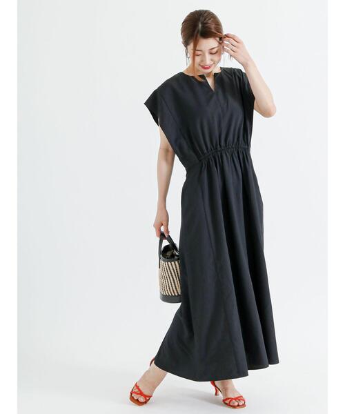 Te chichi(テチチ)の「ギャザー切替ワンピース(ワンピース・レディース・グリーン/ネイビー/ブルー・F)」の3枚目の写真