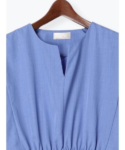 Te chichi(テチチ)の「ギャザー切替ワンピース(ワンピース・レディース・グリーン/ネイビー/ブルー・F)」の15枚目の写真