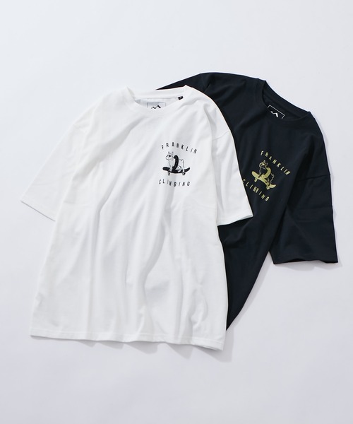 Franklin Climbing（フランクリンクライミング）の「【Franklin Climbing】ブルドッグ＆スケートグラフィックテックショートスリーブTee（Tシャツ/カットソー・メンズ・ホワイト/ブラック・MEDIUM/LARGE）」の5枚目の写真