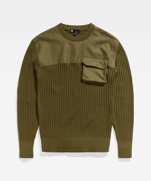 G-STAR(ジースター)の「ARMY KNITTED SWEATER/ミリタリーディテールセーター(ニット/セーター・メンズ・ダークオリーブ/ダークブラック・SMALL/LARGE/MEDIUM/X-LARGE/X-SMALL)」の11枚目の写真